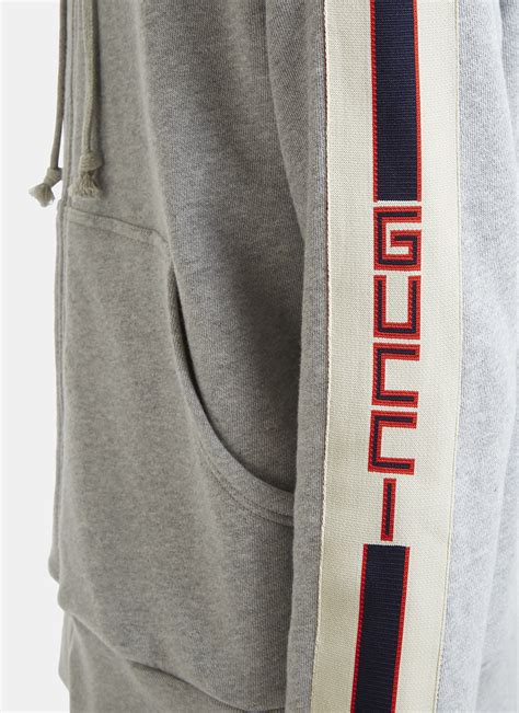 hooded zip-up sweatshirt with gucci stripe replica|farfetch gucci hoodie.